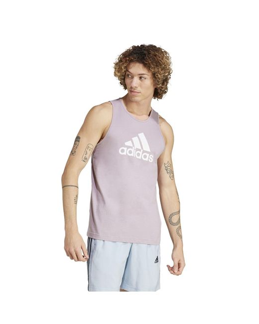 Adidas Purple S Logo Muscle Vest Top Preloved Fig Xxl for men