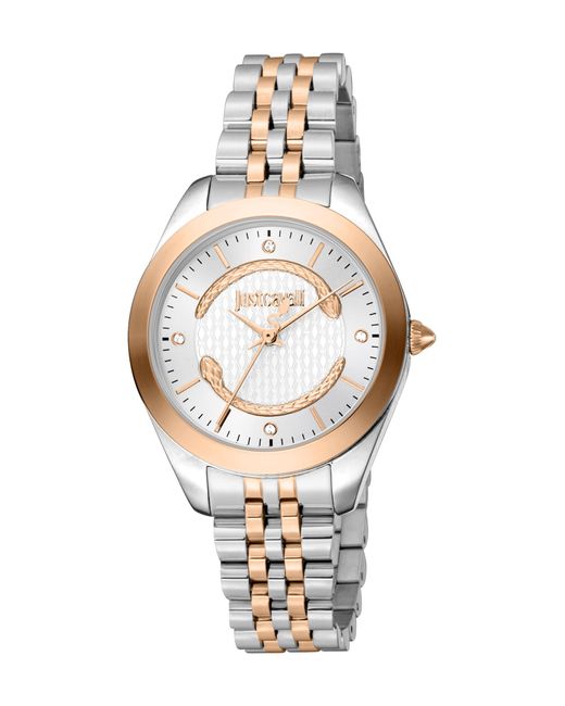 Esprit White Analog Japanisches Quarzwerk Uhr mit Edelstahl Armband JC1L210M0505
