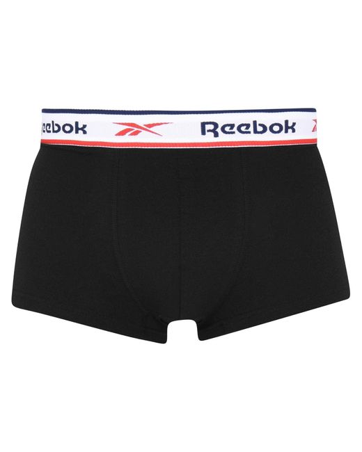 Reebok S 3 Pack Cotton Performance Trunks Black for men