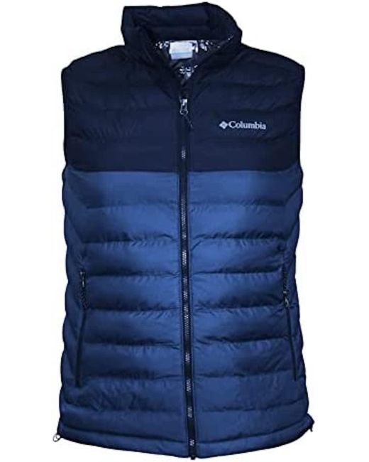 Columbia Blue S White Out Omni-heat Puffer Vest for men