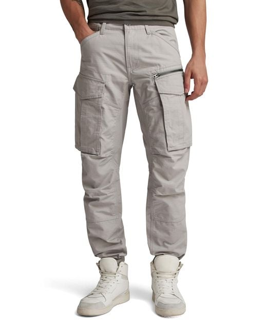 G-Star RAW Rovic Zip 3d Straight Tapered Pant in het Gray voor heren