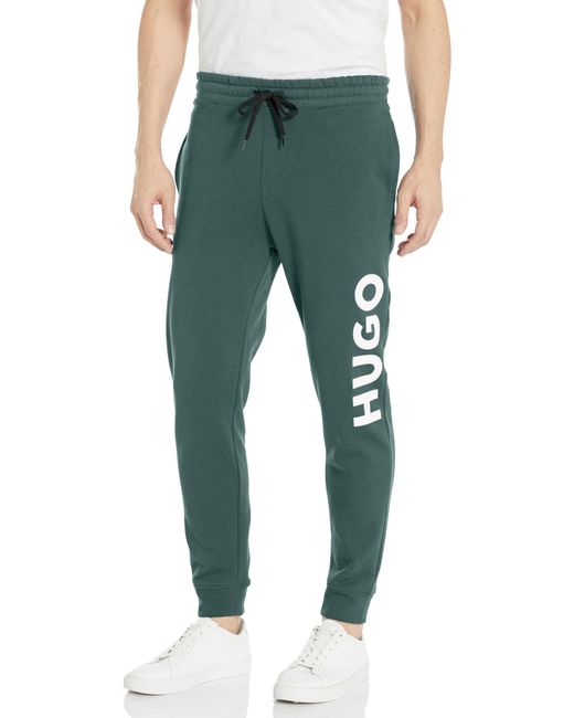 HUGO Big Logo Baumwolle Sweatpants in Green für Herren