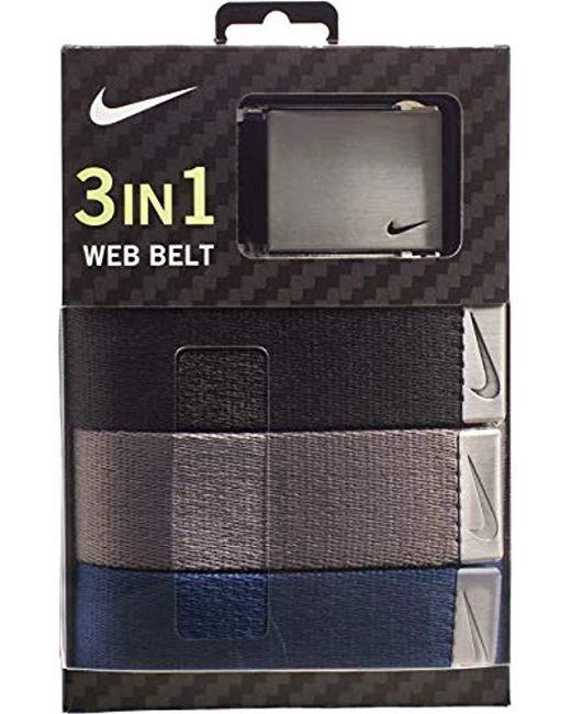 Nike 3 Pack Golf Web Belt in Gray for Men Lyst