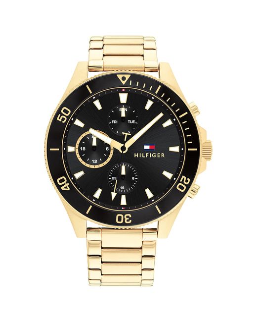 Reloj Analógico de Cuarzo multifunción para hombre con Correa en Acero Inoxidable dorado - 1791919 Tommy Hilfiger de hombre de color Black