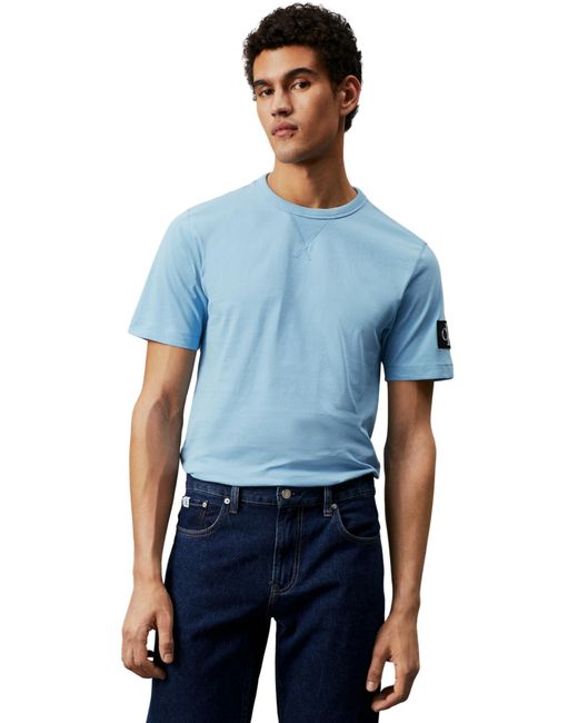 Calvin Klein Blue Badge Regular Tee S/s Knit Tops for men