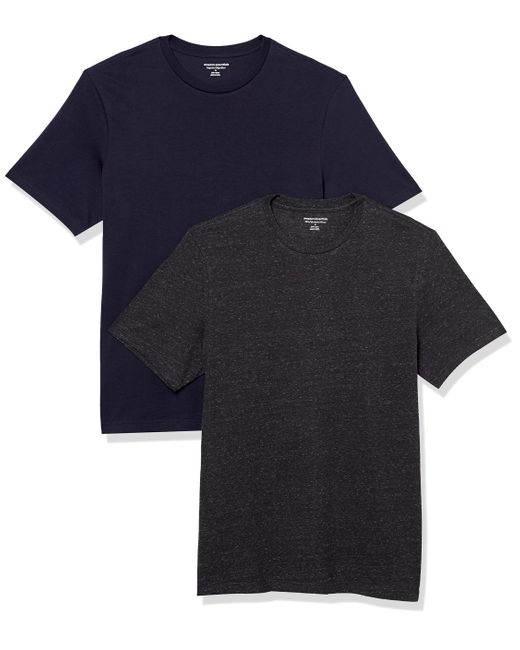 2-Pack Slim-fit Short-Sleeve Crewneck T-Shirt Camiseta Amazon Essentials de hombre de color Blue