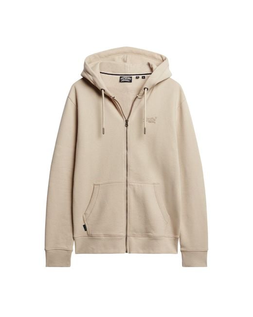 Essential Logo Zip Hoodie Maillot de survêtement Superdry pour homme en coloris Natural