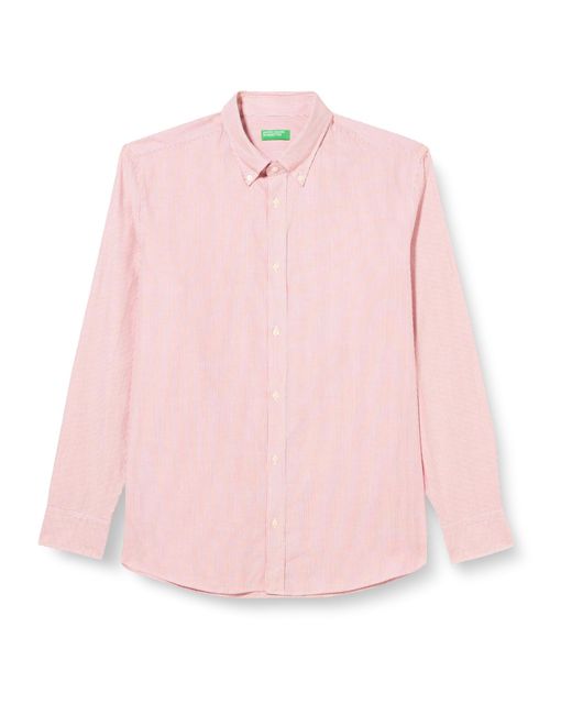 Benetton Pink Shirt 5m6muq03r for men