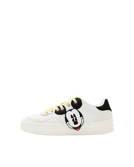 Desigual White Retro Mickey Mouse Sneakers