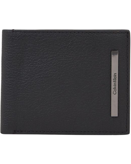Calvin Klein Black Wallet Modern Bar Bifold Leather for men
