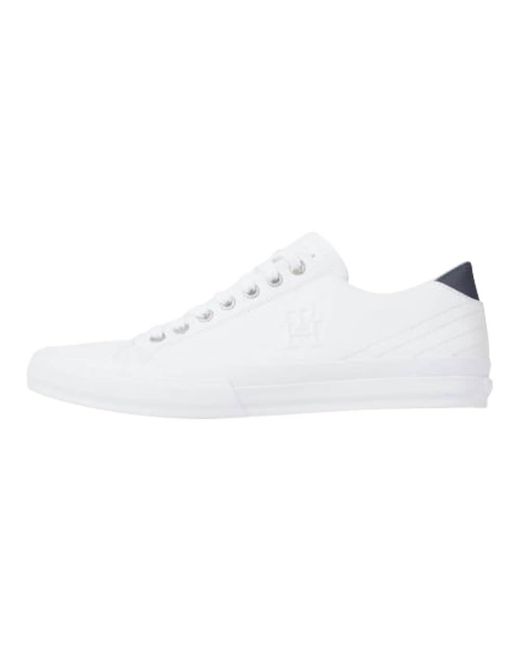 Tommy Hilfiger White Th Hi Vulc Street Low Lth Ess Vulcanized Sneaker for men