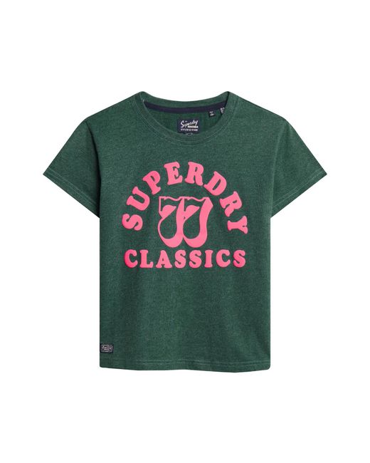 Superdry Green Archive Neon Graphic T Shirt