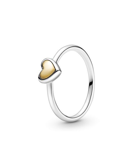 PANDORA Golden Heart Ring in Mettallic - Sparen Sie 16% - Lyst