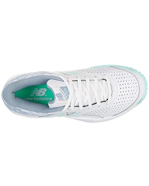 New Balance 696v3 Hard Court Tennis Shoe Whitelight Reef 9 New Balance 696v3 Hard Court Tennis Shoe Whitelight Reef 9