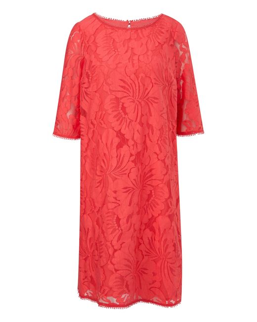 Comma, Red Kleid mit floraler Spitze