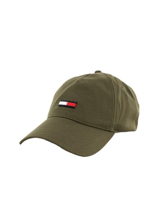 Tommy Hilfiger Green Hats Tjm Elongated Flag Baseball Cap - Olive for men