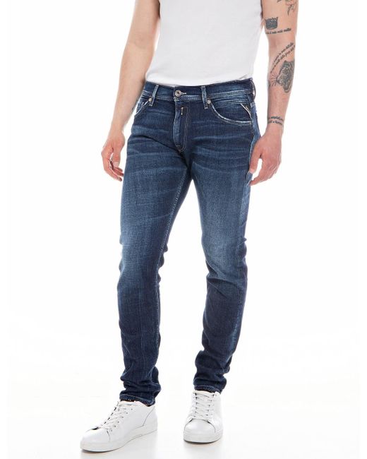 Replay Jeans Jondrill Skinny-Fit Aged mit Stretch in Blue für Herren
