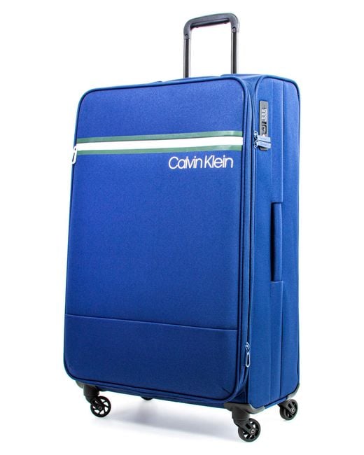 Calvin Klein Blue 29" Softside Spinner Luggage With Tsa Lock, Dark Navy