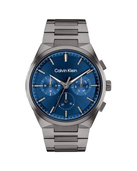 Calvin Klein Multi Zifferblatt Quarz Uhr für Kollektion DISTINGUISH mit Edelstahlarmband Edelstahlarmband - 25200443 in Blue für Herren