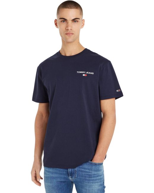 Tommy Hilfiger Blue Tommy Jeans Short-sleeve T-shirt Classic Linear Back Print Crew Neck for men