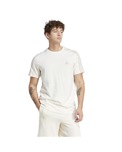 Essentials Single Jersey 3-Stripes Tee T-Shirt Adidas pour homme en coloris White
