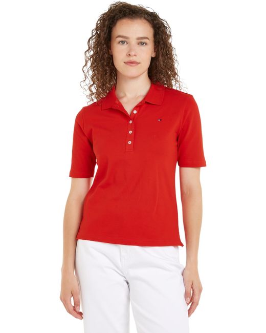 Tommy Hilfiger Red 1985 Reg Pique Polo Ss S/s Polos
