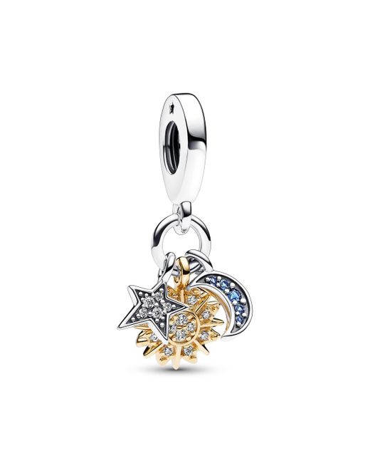 Charm colgante Moments 762676C01 triple Pandora de color Metallic