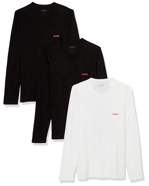 HUGO Black 3-pack Signature Logo Long Sleeve Shirt for men