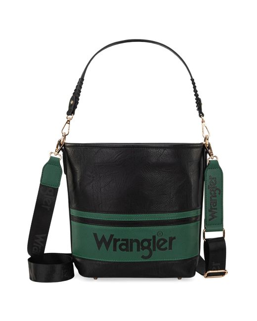 Wrangler Black Hobo Shoulder Handbag For Weave Bucket Bag