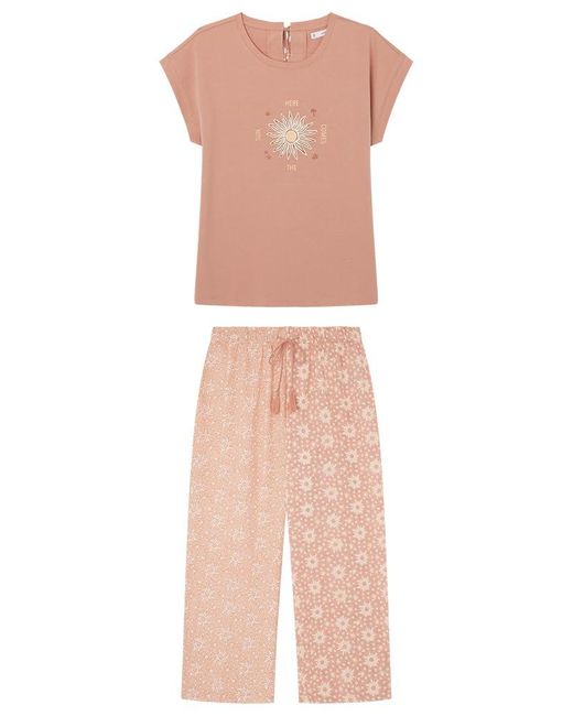 Women'secret Capri-pyjama Weekly Sunshine Spel Voor in het Pink