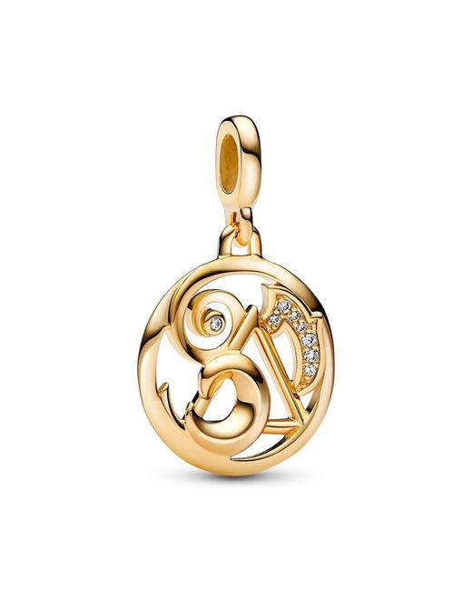Pandora Metallic ME Die Elemente Medaillon aus 14 Karat vergoldetem Metall mit Cubic Zirkonia