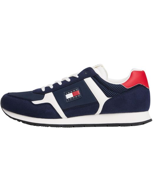 Sneakers Con Mix Di Texture di Tommy Hilfiger in Blue da Uomo