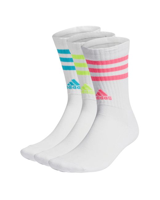 Adidas 3-stripes Gevoerde Sokken 3 Paar in het White