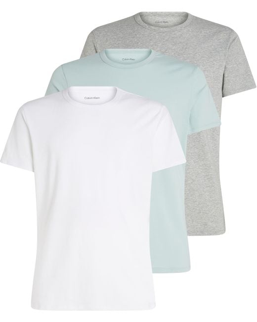 Calvin Klein 3er Pack T-Shirts Kurzarm Crew Neck Basic in White für Herren