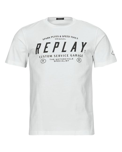 Replay White Men's Short-sleeved Cotton T-shirt for men