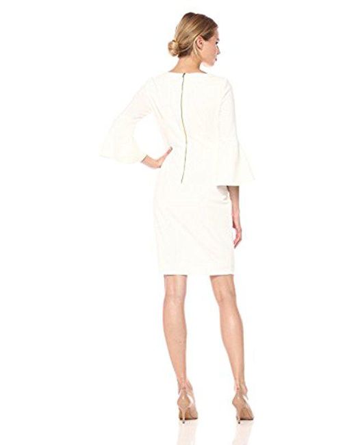 Calvin klein white sales bell sleeve dress