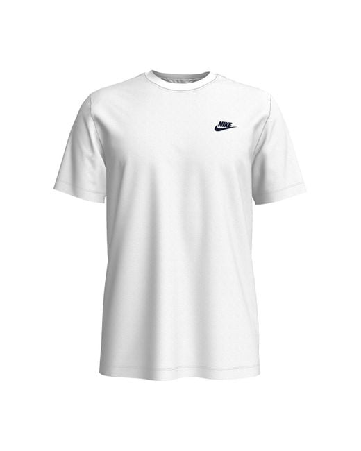 Nike M Nsw Club T-shirt Voor in het White voor heren