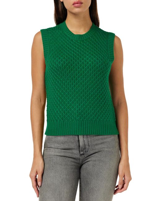 Benetton Green Jersey G/c S/m 132nd106l Sweater Vest