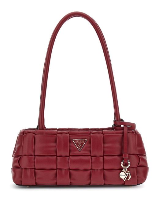 Guess Schultertasche Marion Shoulder Satchel Bag Red dunkelrot