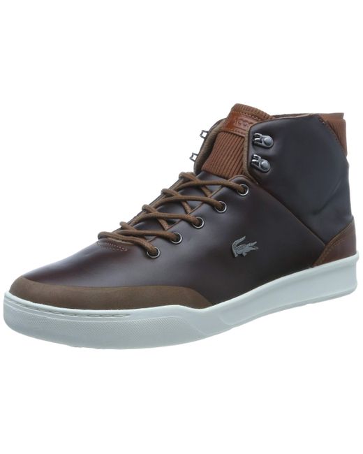 Lacoste Explorateur Classic Hi-top Trainers in Brown for Men - Lyst