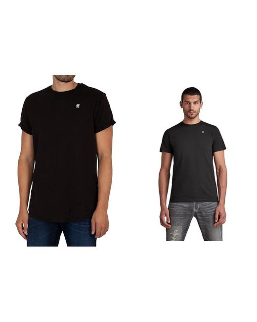 G-Star RAW Black T-shirts Schwarz for men