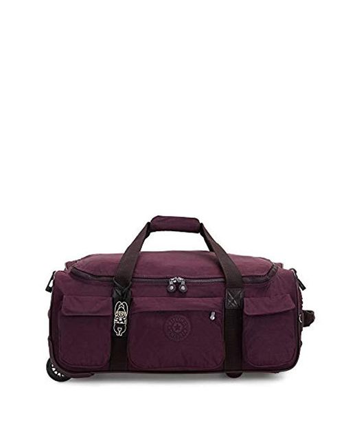 Kipling Purple Discover Large Rolling Duffle Weekender Bag