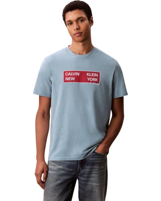 Calvin Klein Jeans Ss 30s Eu Ckny Box Graphic Tee Lv04rd816g Grafische T-shirts in het Black voor heren
