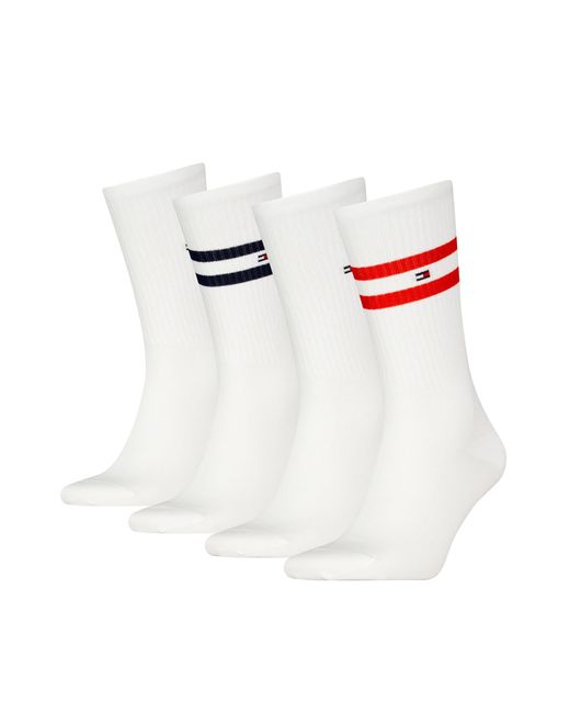 Tommy Hilfiger White Sport Stripe Giftbox Crew Socks for men