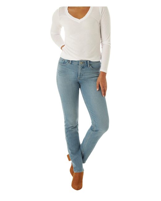 Womens Ultra Lux Mid-rise Slim Fit Straight Leg Jeans di Lee Jeans in Blue