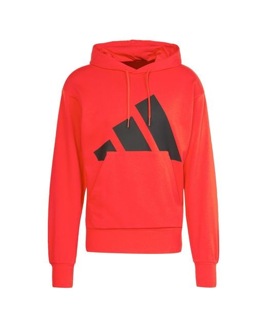 Adidas Essentials Big Logo French Terry Hoodie in het Red voor heren
