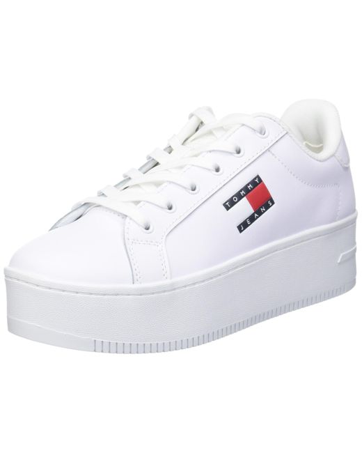 Tommy Hilfiger White Tommy Jeans Tjw Flatform Ess Sneaker