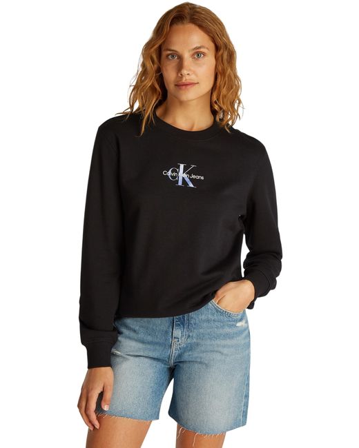 Calvin Klein Black Ck Jeans Gradient Monologo Crewneck J20j225360