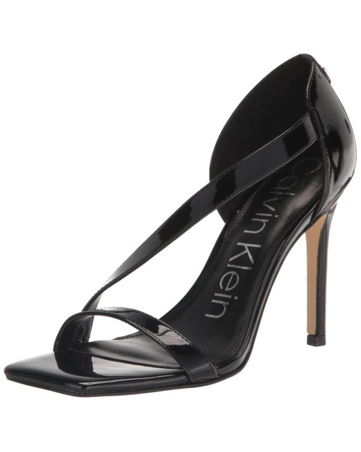 Calvin Klein Tracy Heeled Sandal in Black | Lyst