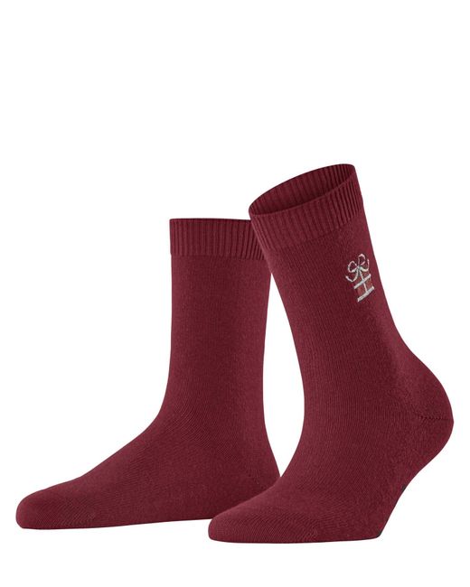 Falke Red Socken Cosy Wool X-Mas Gift W SO Wolle Kaschmir gemustert 1 Paar